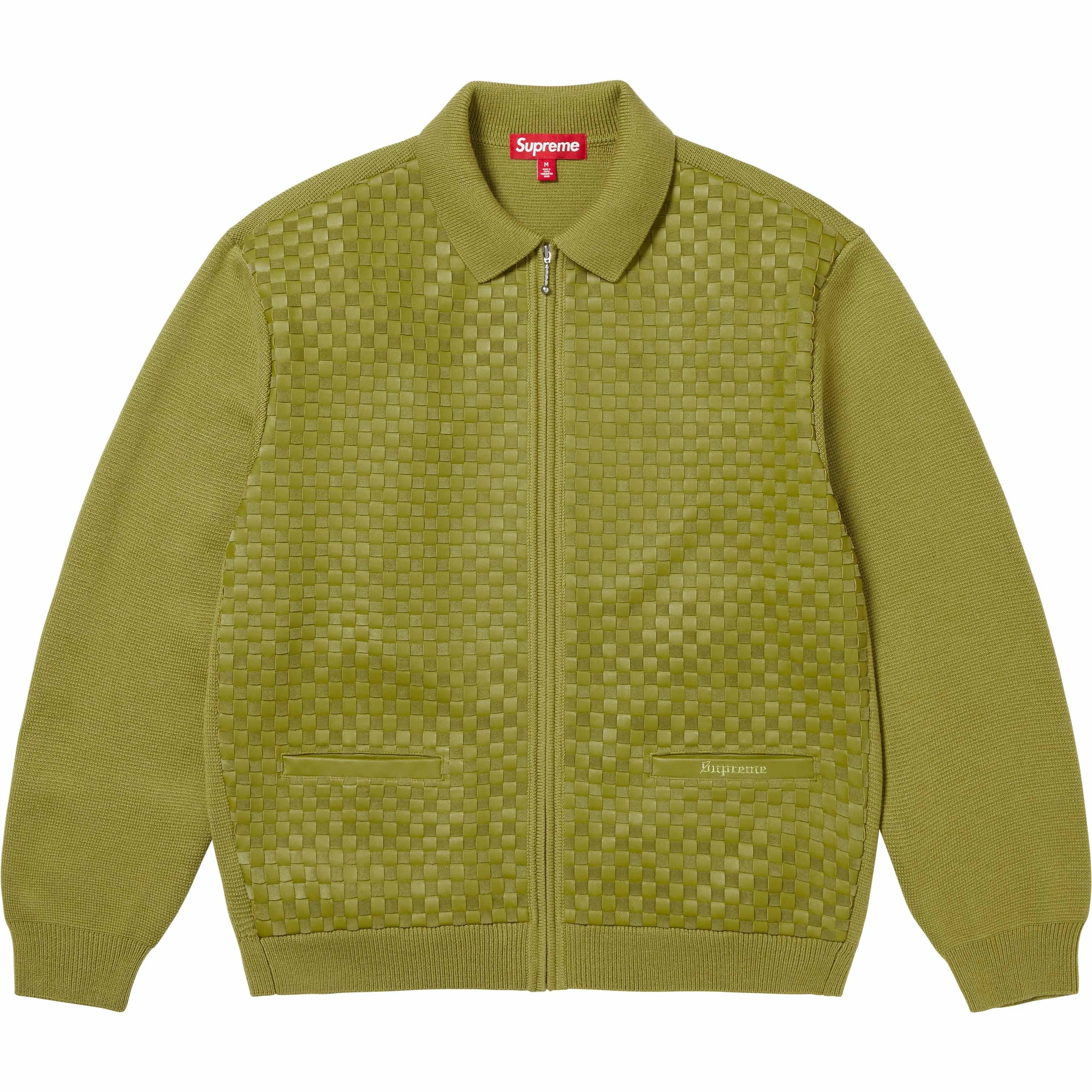 Woven Leather Zip Up Cardigan view 6